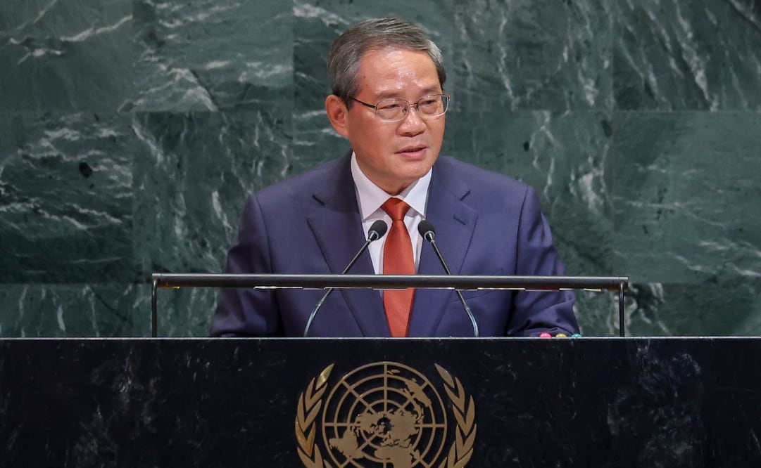 El Primer Ministro de la República Popular China, Li Qiang, habla durante el debate general del 80º período de sesiones de la Asamblea General de las Naciones Unidas en la sede de las Naciones Unidas en Nueva York, Nueva York, EU el 26 de septiembre de 2025. Foto: EFE