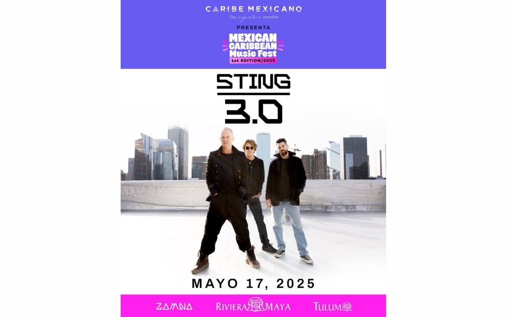 Sting se presentará gratis en nuevo festival de música de Quintana Roo (20/03/2025). Foto: Especial