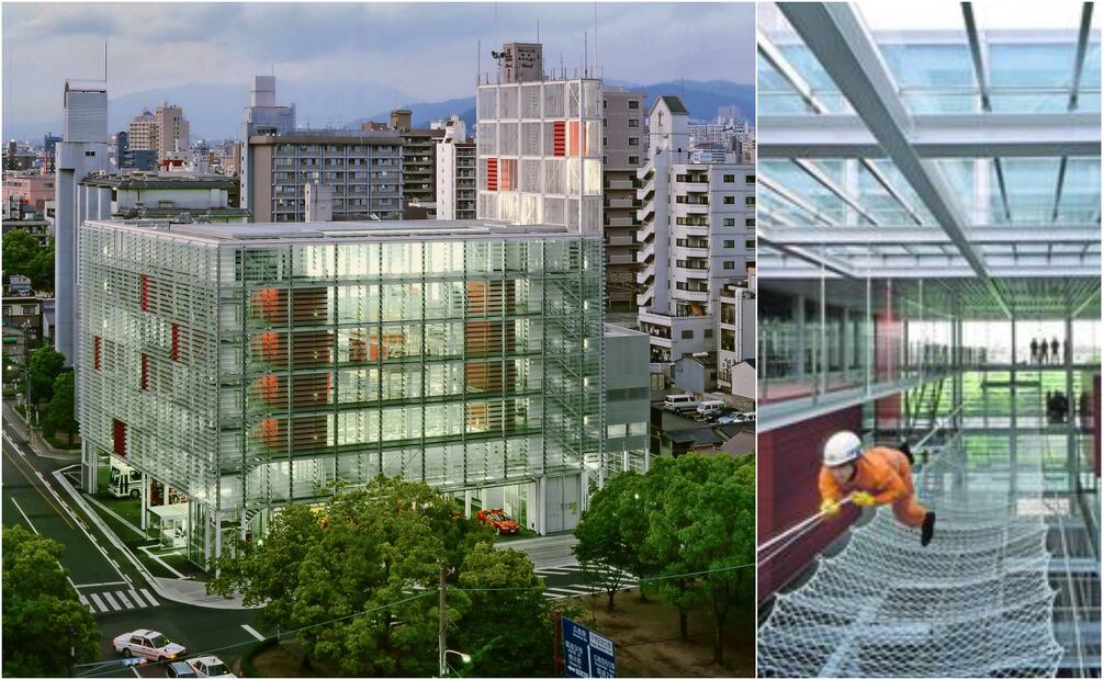 Las transparencias son un elemento característico en los diseños de Yamamoto. Ese estilo está presente incluso en la estación de bomberos de Hiroshima Nishi, en Japón. Foto: Tomio Ohashi | Premio Prtitzker