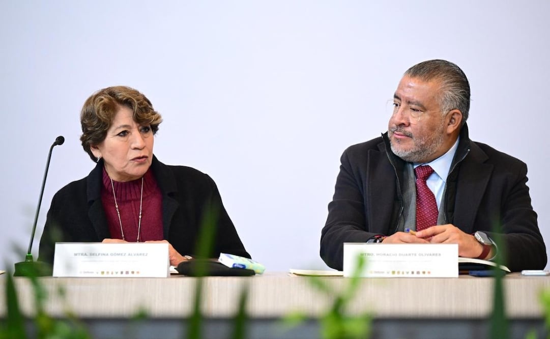 Delfina Gómez, gobernadora del Estado de México, en la reunión de Coordinación Interestatal contra el Robo de Vehículos, celebrada en la Ciudad de México. Foto: Especial