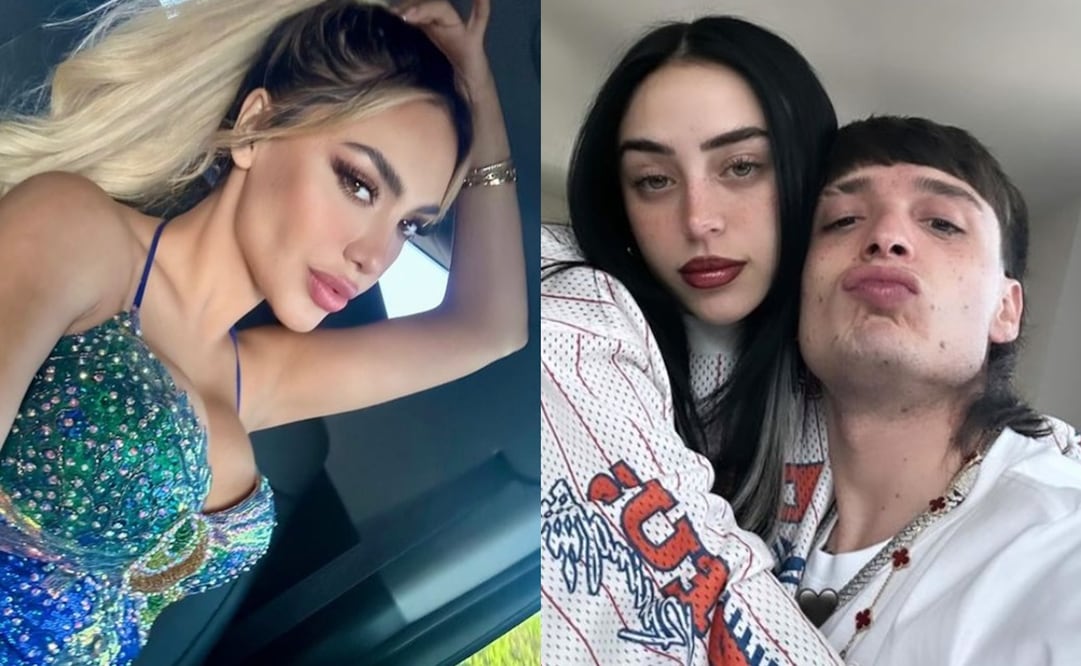 Jeni de la Vega, ex de Peso Pluma y el cantante junto a su ex Nicki Nicole. Foto: Instagram oficial.