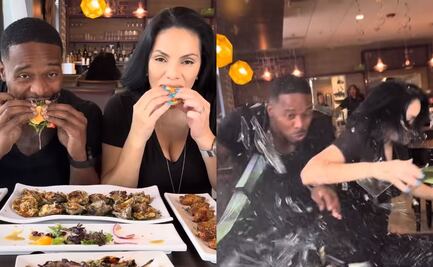 Influencers son sorprendidos por choque de auto en restaurante mientras grababan un video; así fue el momento exacto