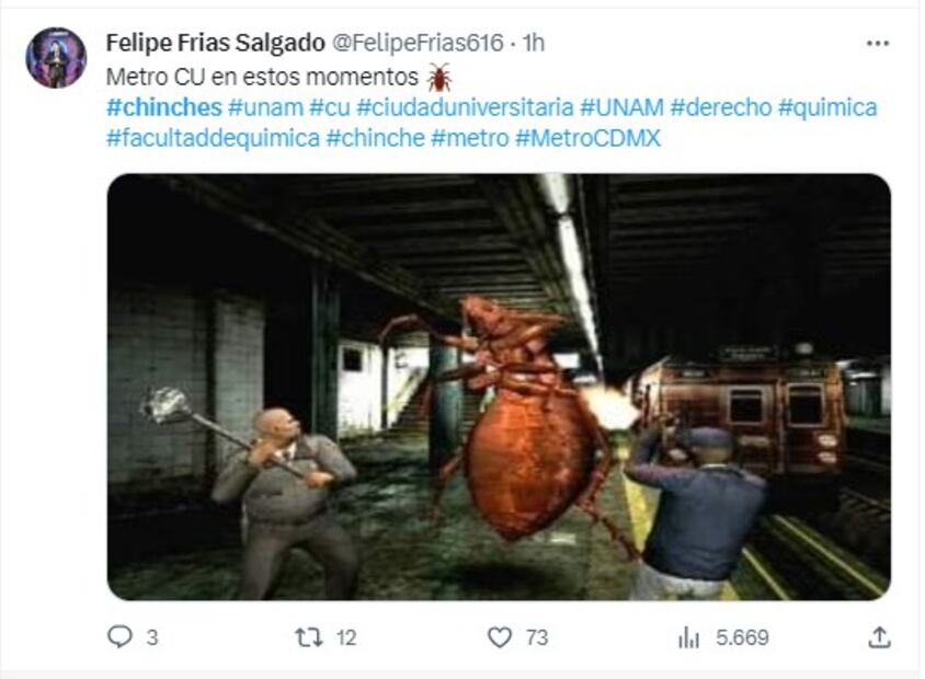 Meme plaga de chinches en el Metro