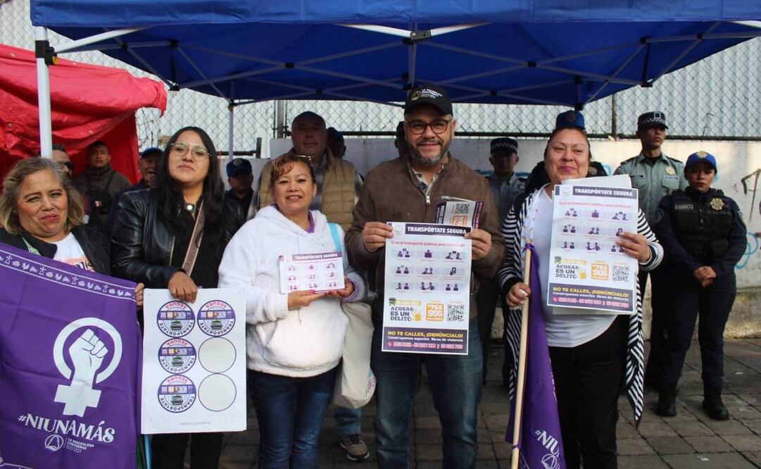 La alcaldía Magdalena Contreras refuerza seguridad en transporte público para garantizar protección de mujeres; participan Policía Auxiliar y GN. Foto: Especial.