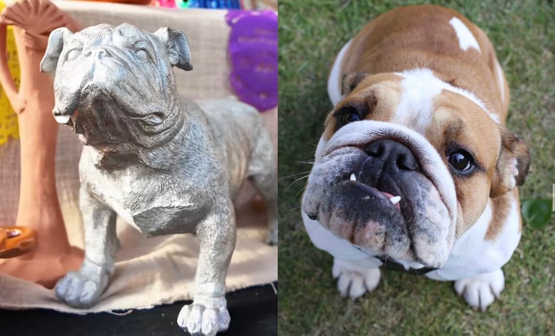 Una figura plateada representa a la fallecida mascota de Lewis Hamilton en la ofrenda del GP de México | FOTO: Especial