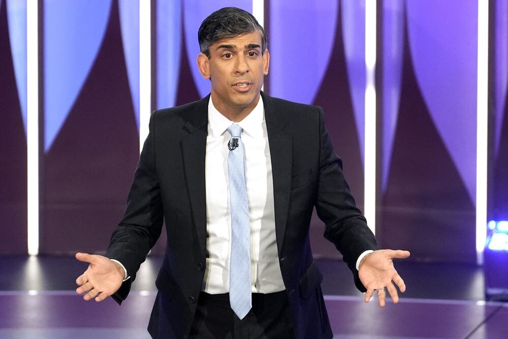 Rishi Sunak, primer ministro británico y líder del Partido Conservador, en York, Reino Unido. Foto: AFP