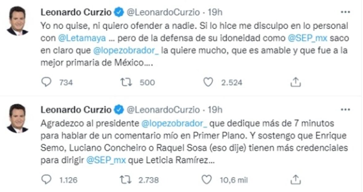 Leonardo Curzio sostiene dichos sobre Leticia Ramírez en la SEP, tras reproche de AMLO por “modito”