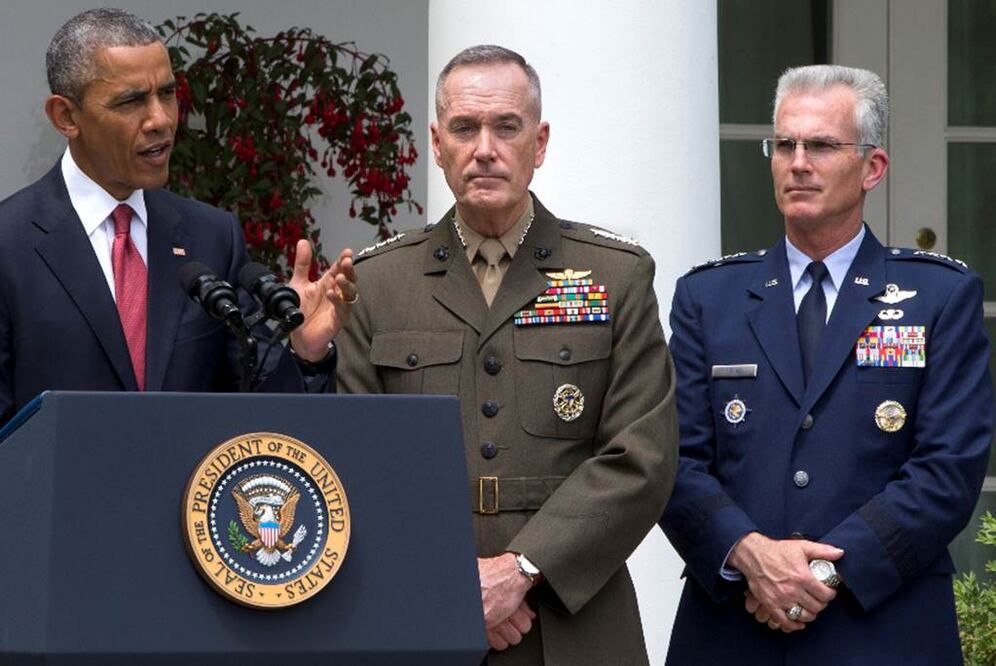 Obama aseguró que confiaría en su consejo sobre la lucha contra militantes de Estado Islámico, "rebalanceando" la postura del Ejército de Estados Unidos en la región de Asia-Pacífico e invirtiendo en defensas cibernéticas