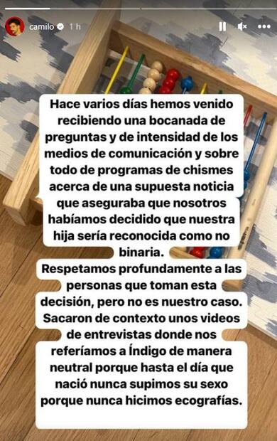 Índigo no es de género no binario: Camilo y Evaluna explican de dónde salió el rumor