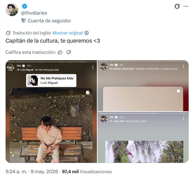 Kim Taehyung y su elección de música mexicana durante su estancia en la CDMX.