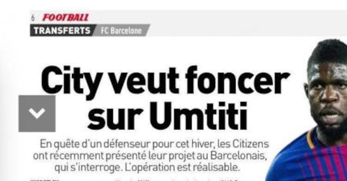 Umtiti habría hablado con representantes del City