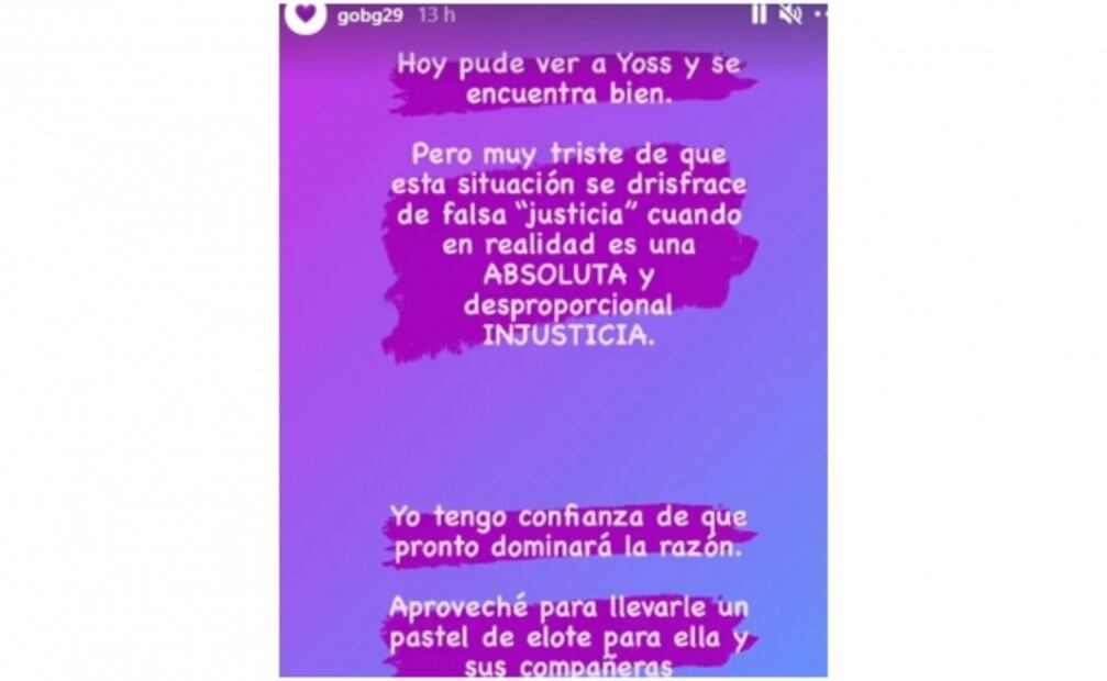 "Jamás he dañado a alguien con intención", dice YosStop desde la cárcel