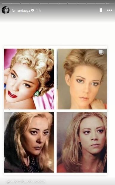 Fernanda Castillo y su parecido cono Silvia Pinal. La actriz compartió este collage en Instagram.