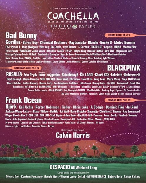 Revelan cartel de Coachella 2023: Las canciones que tienes que escuchar de sus headliners