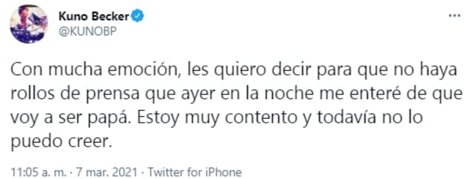 Kuno Becker "no puede creer" que va a ser papá