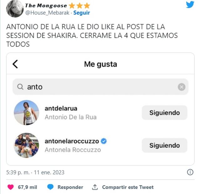 Antonio de la Rúa, ex de Shakira, reacciona al tema "BZRP Music Sessions #53″