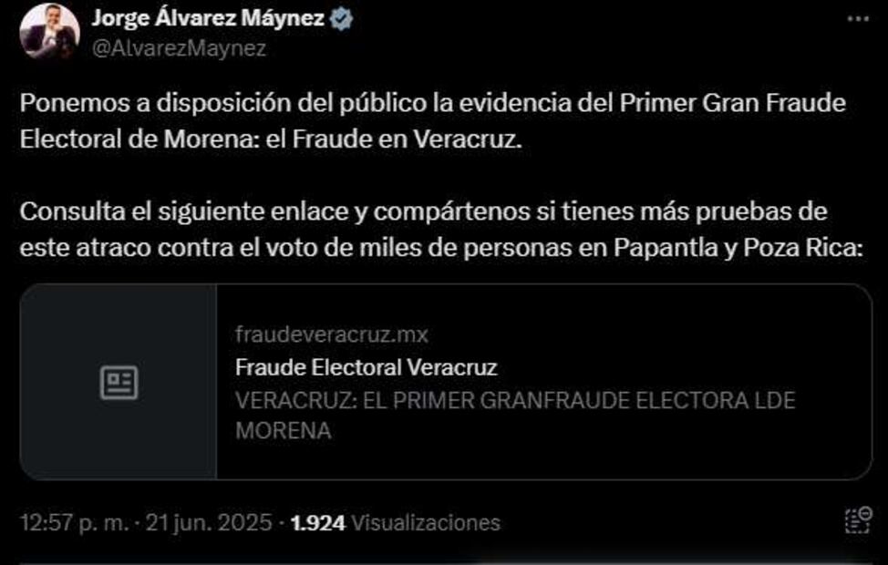 Declaración de Jorge Álvarez Máynez. Foto: Captura de pantalla