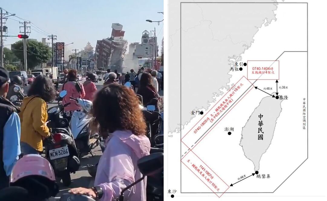 Tras el terremoto con magnitud preliminar de 7.5 en Taiwán el Ministerio de Defensa Nacional de la nación oriental reportó  que se detectaron 30 aviones PLA. Foto: Captura video/ @MoNDefense