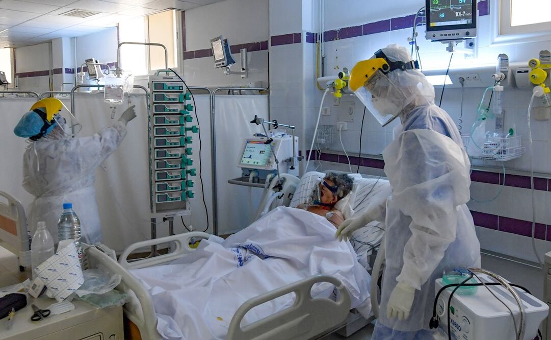 Fotografía de un paciente de Covid-19. Foto: Fethi Belaid / AFP