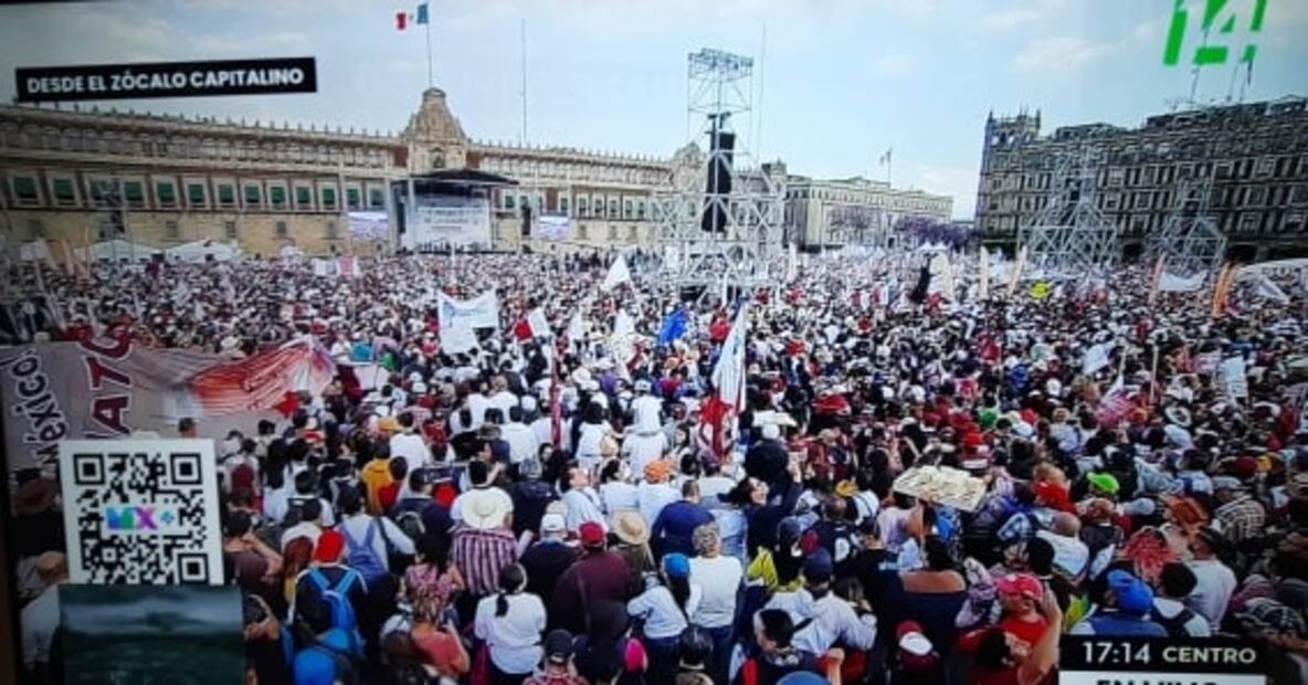De nuevo en cadena nacional, todos los medios transmiten mitin en el Zócalo
