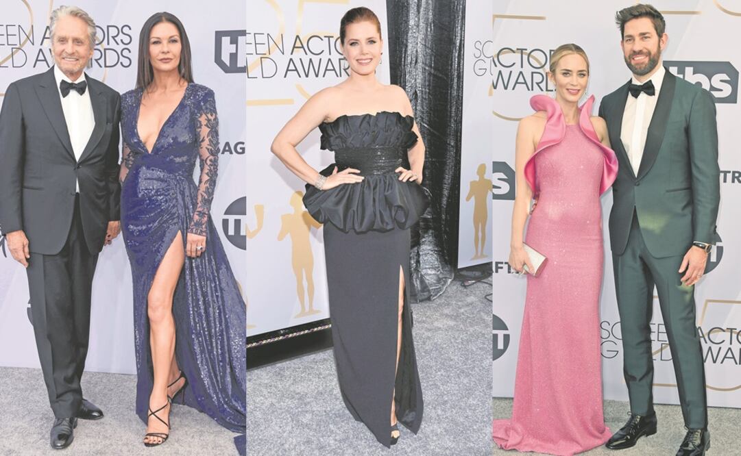 Michael Douglas y Catherine Zeta-Jones fueron la pareja más elegante de la noche; Amy Adams portó un vestido en negro de Celine; Emily Blunt llegó con un diseño de Michael Kors de lentejuelas, acompañada de su esposo (FOTOS: AGENCIAS)