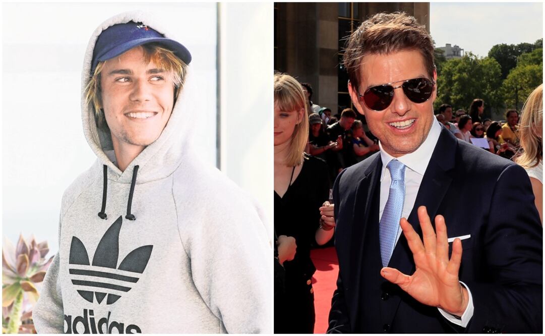 Justin Bieber y Tom Cruise. Fotos: Archivo