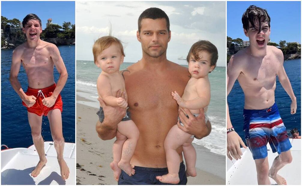 Los gemelos de Ricky Martin. Foto: Archivo EFE/Captura de pantalla.