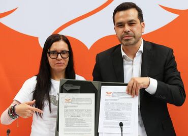 Álvarez Máynez se registra como candidato a dirigencia nacional de MC; plana mayor naranja lo respalda