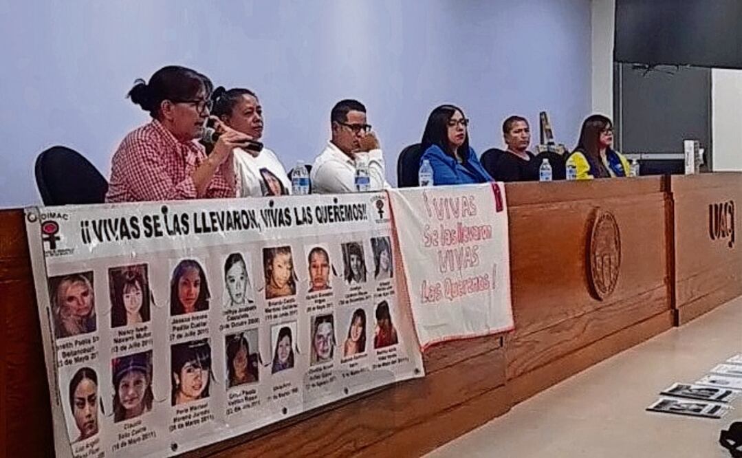 Integrantes del Centro de Derechos Humanos Paso del Norte dieron a conocer cifras de desaparecidos en Chihuahua. Foto: Especial