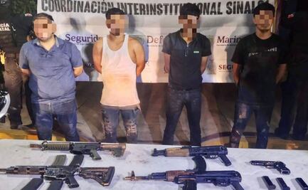 Detienen a cuatro jovenes armados con fusiles automáticos en Sinaloa