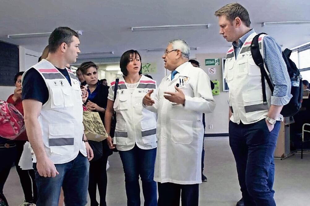 La delegación de Kiev visitó los módulos de salud que se encuentran en las estaciones Metro San Lázaro y Zaragoza (CORTESÍA SECRETARÍA DE SALUD)