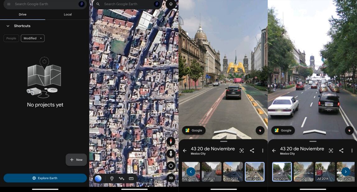 Activa las imágenes históricas en Google Earth para regresar el tiempo. Foto: Captura de pantalla