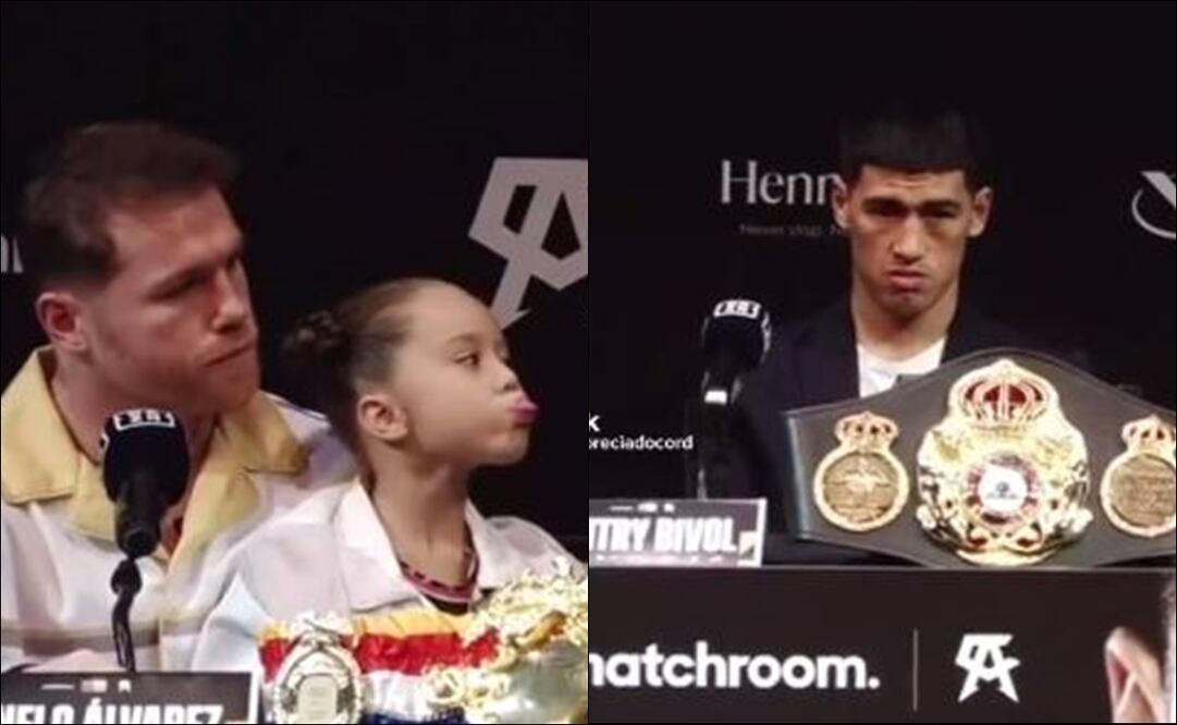 LA HIJA DEL CANELO ÁLVAREZ LE SACÓ LA LENGUA A DMITRY BIVOL - FOTO: ESPECIAL