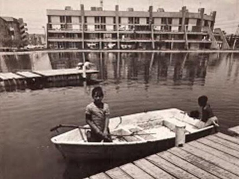 El lago que había en la Unidad Habitacional Iztacalco