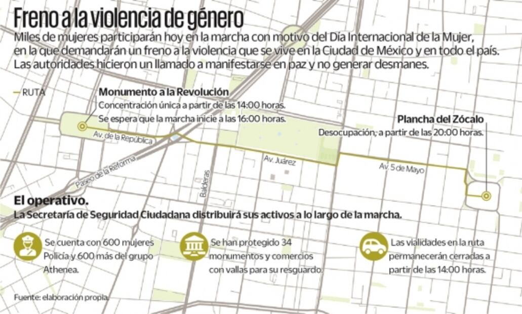 Gobierno apuesta por orden y paz en marchas del 8M