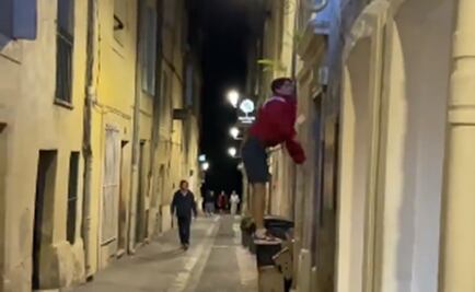 Jóvenes usan parkur para combatir la contaminación lumínica en Francia