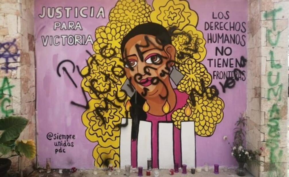 Vandalizan en Tulum mural en honor a Victoria Salazar, migrante víctima de feminicidio