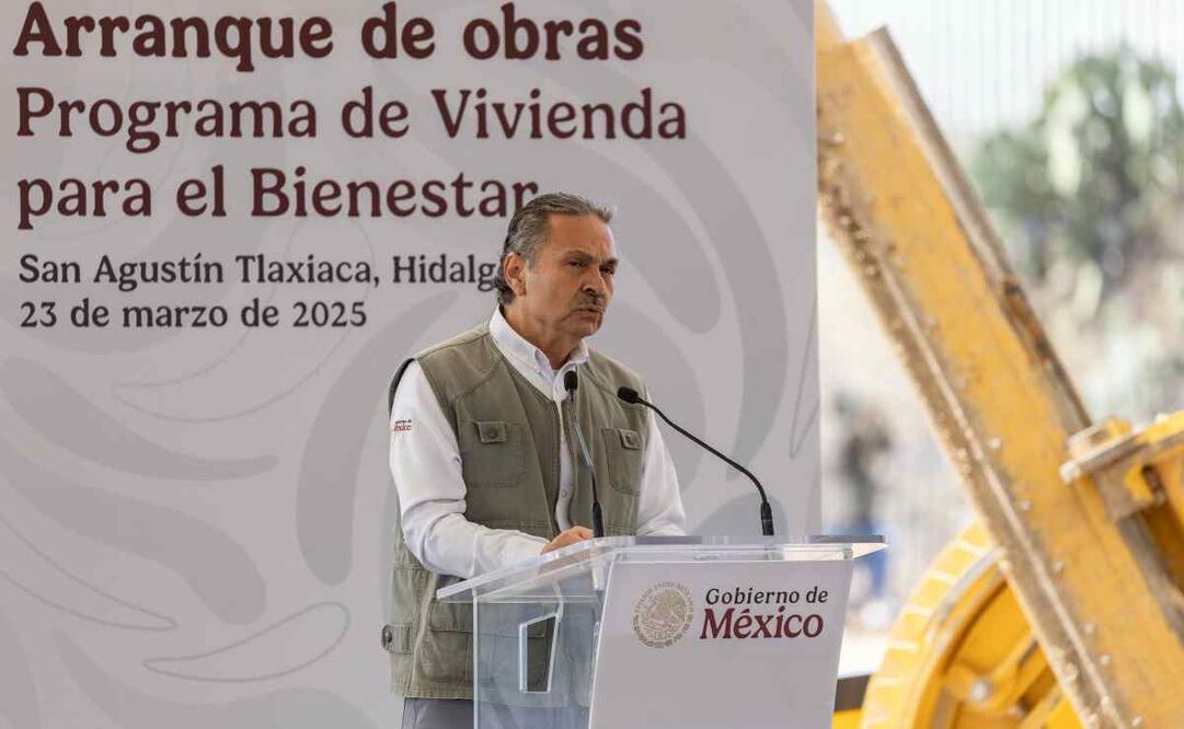 Octavio Romero Oropeza, director general del Infonavit, en el arranque de Obras del Programa de Vivienda para el Bienestar, en San Aguistín Tlaxiaca, Hidalgo. 23/03/2025. Foto Hugo Salvador. EL UNIVERSAL