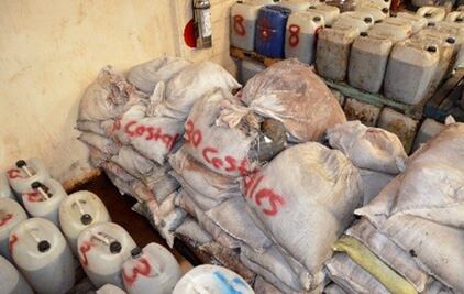 Incineran 14 toneladas de sustancias para elaboración de drogas en Sinaloa