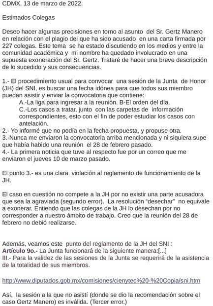 Faltas invalidan resolución sobre Gertz: académicos