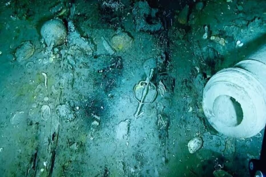 Restos en el lugar donde se hundió el galeón San José. Foto: Armada de Colombia