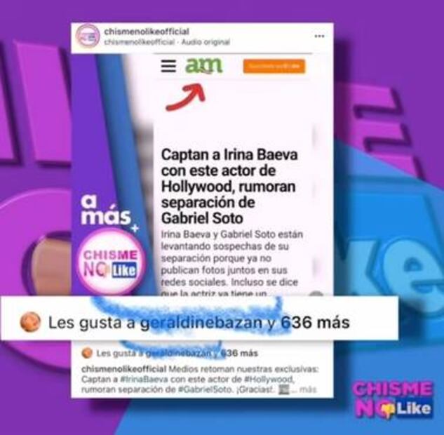 Geraldine Bazán se alegra de la "separación" entre Irina Baeva y Gabriel Soto 