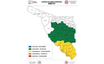 Sonora activa alerta verde y amarilla por “Bud”