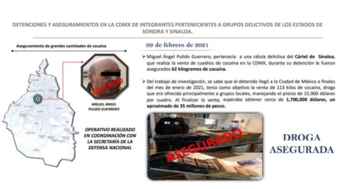 Casi 50 detenidos, dos toneladas de coca y un arsenal, los signos de vida del cártel de Sinaloa en la CDMX