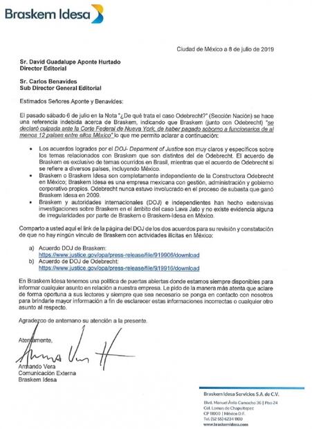 Braskem Idesa se deslinda de irregularidades de Odebrecht en México