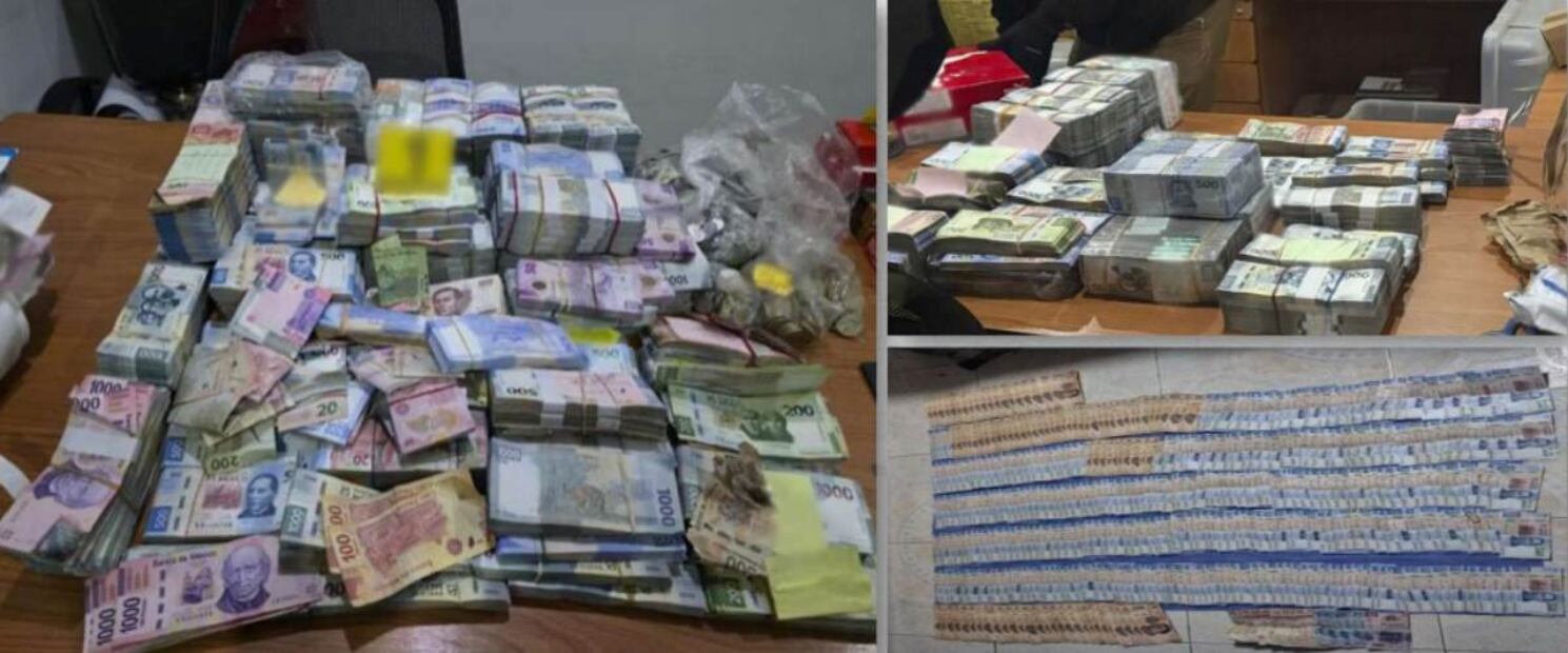 Aseguran 16 millones de pesos en efectivo. Foto: Especial