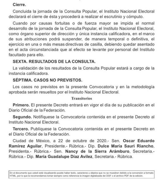 Congreso expide convocatoria de consulta de juicio a expresidentes