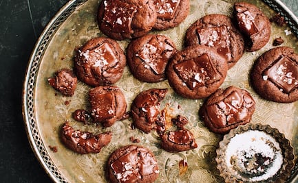 Galletas de mantequilla con chocolate y sal de mar