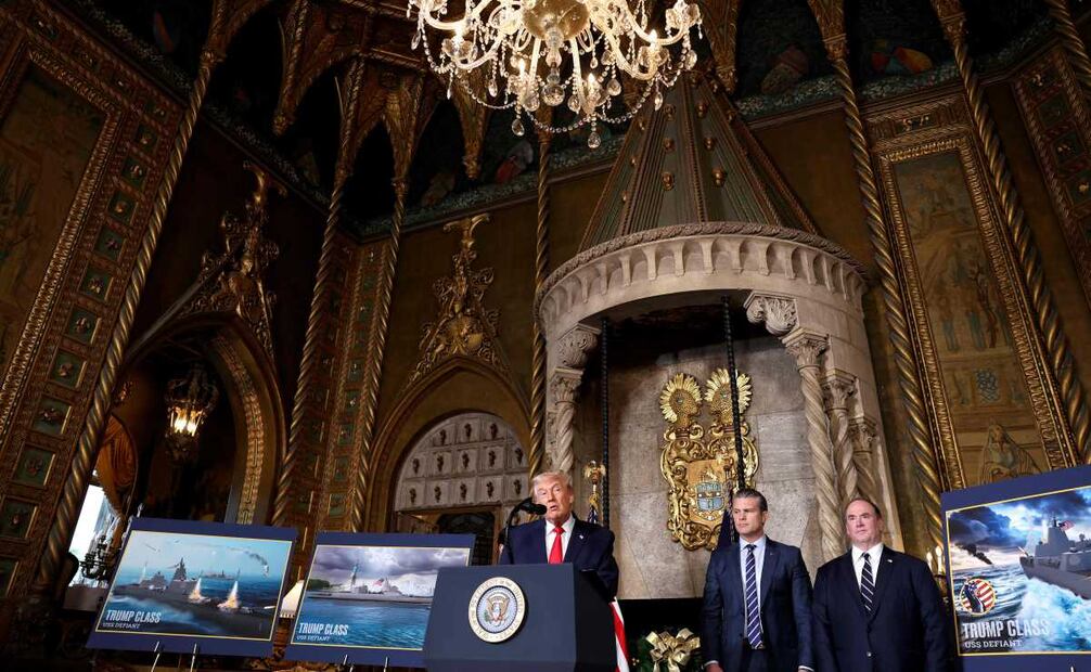 Trump presenta "Trump Class", una línea de buques con su nombre. (22/12/25) Foto: AFP