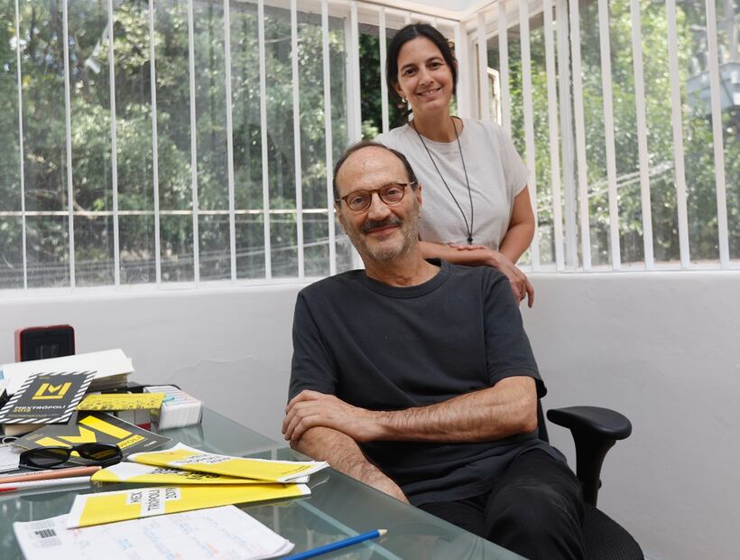 Andrea Griborio, directora de Mextropoli y Miquel Adria para hablar sobre la décima edición del festival de arquitectura Mextropoli en la calle de Ámsterdam número 163 en la colonia Condesa . Foto: Fernanda Rojas/El Universal
